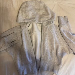 Lululemon cropped scuba full zip in heather grey